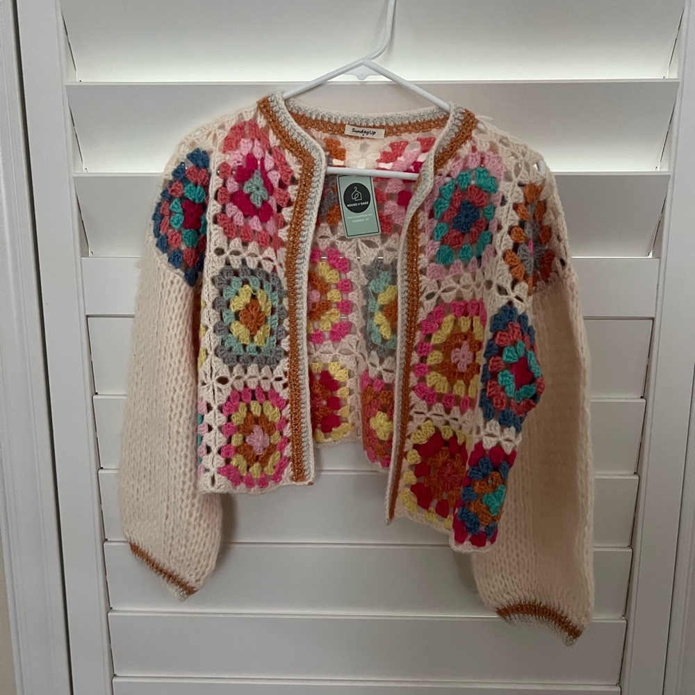 Boho Patchwork Crochet Cardigan